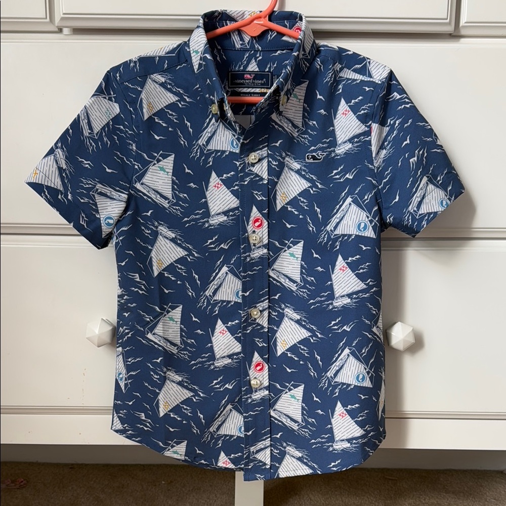 Vineyard Vines Nautical Blue Kids Shirt. Size 4t.